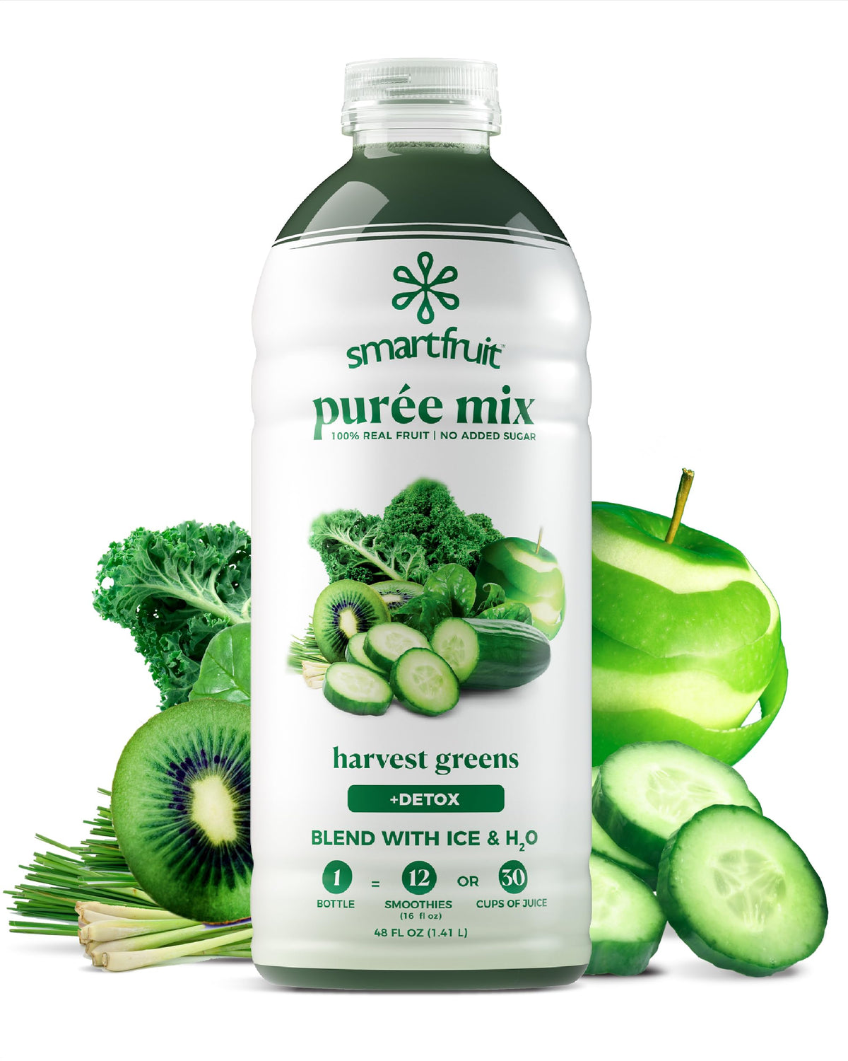 Smartfruit Harvest Greens + Detox – 100% Real Fruit Purée, 48oz