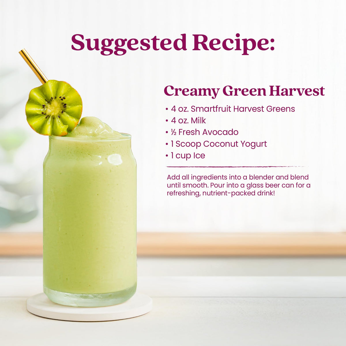 Smartfruit Harvest Greens + Detox – 100% Real Fruit Purée, 48oz