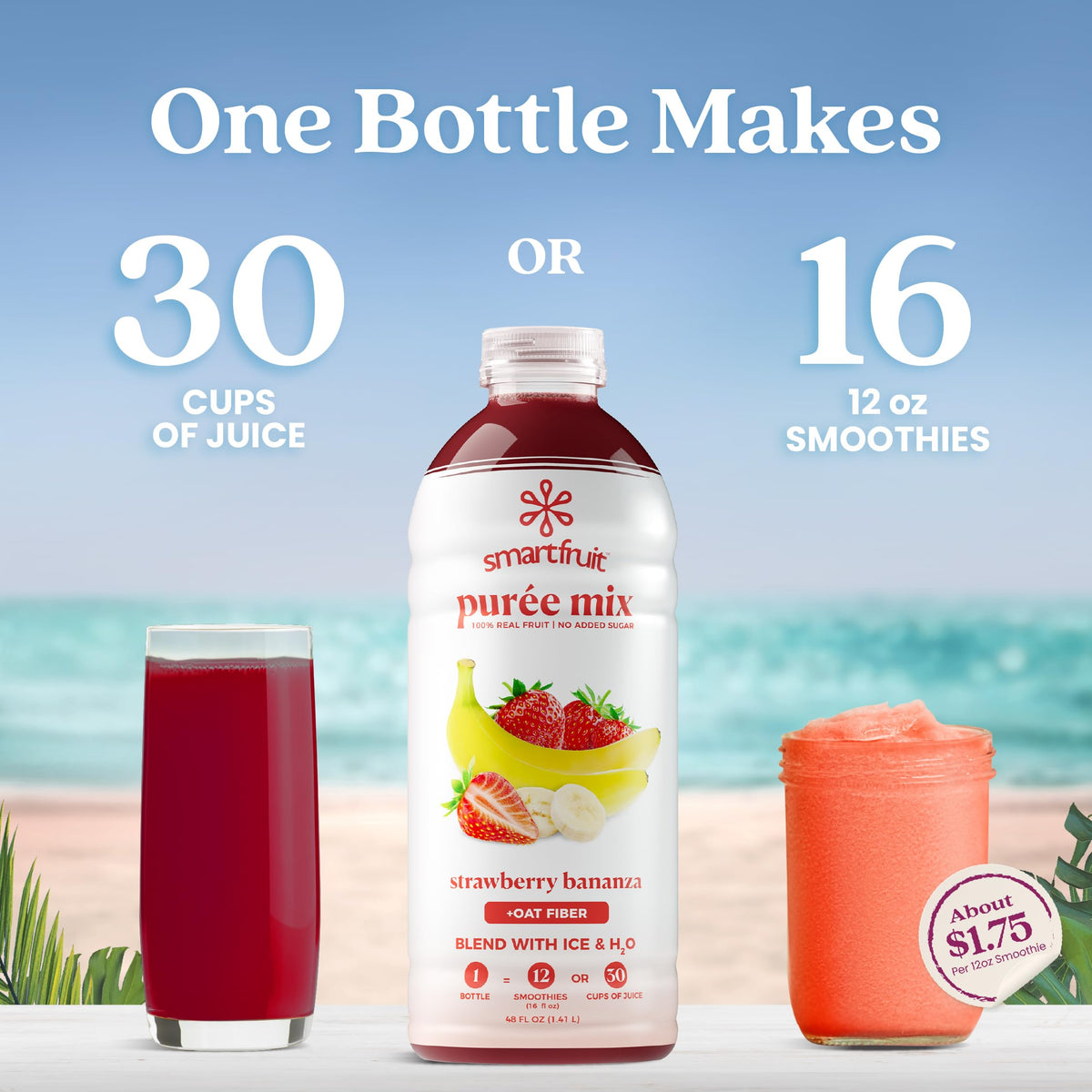 Smartfruit Strawberry Bananza + Oat Fiber – 100% Real Fruit Purée (48oz)