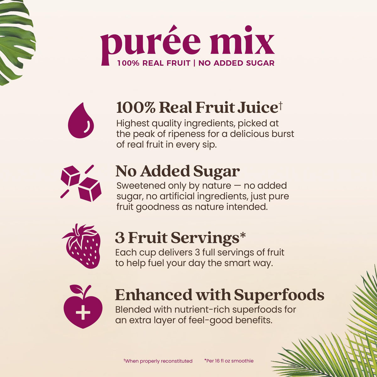 Smartfruit Superfruit All-Stars + Energy – 100% Real Fruit Purée, 48oz