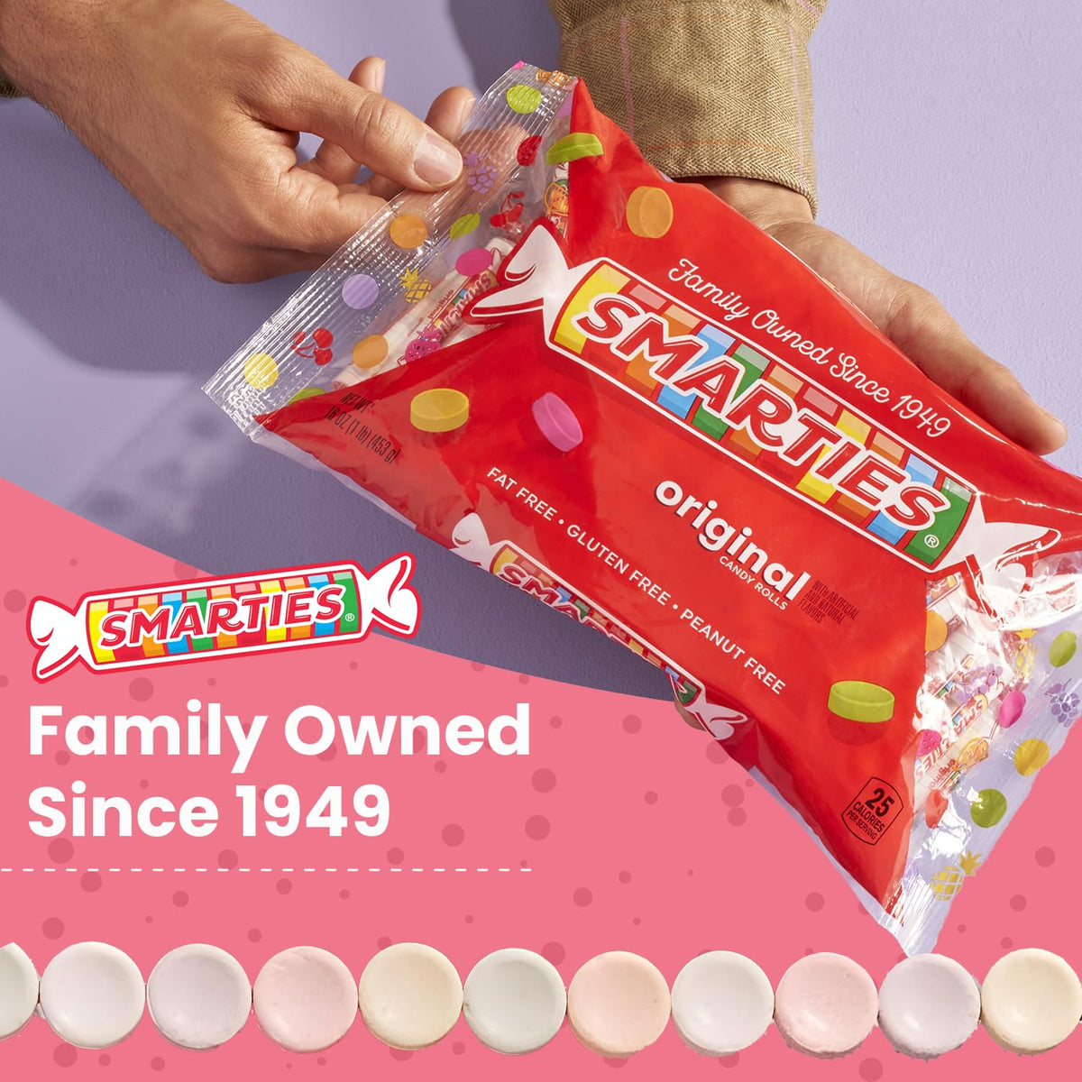 Smarties Bulk Rolls Original Flavor – Gluten-Free, Vegan, Peanut-Free (5 lb)