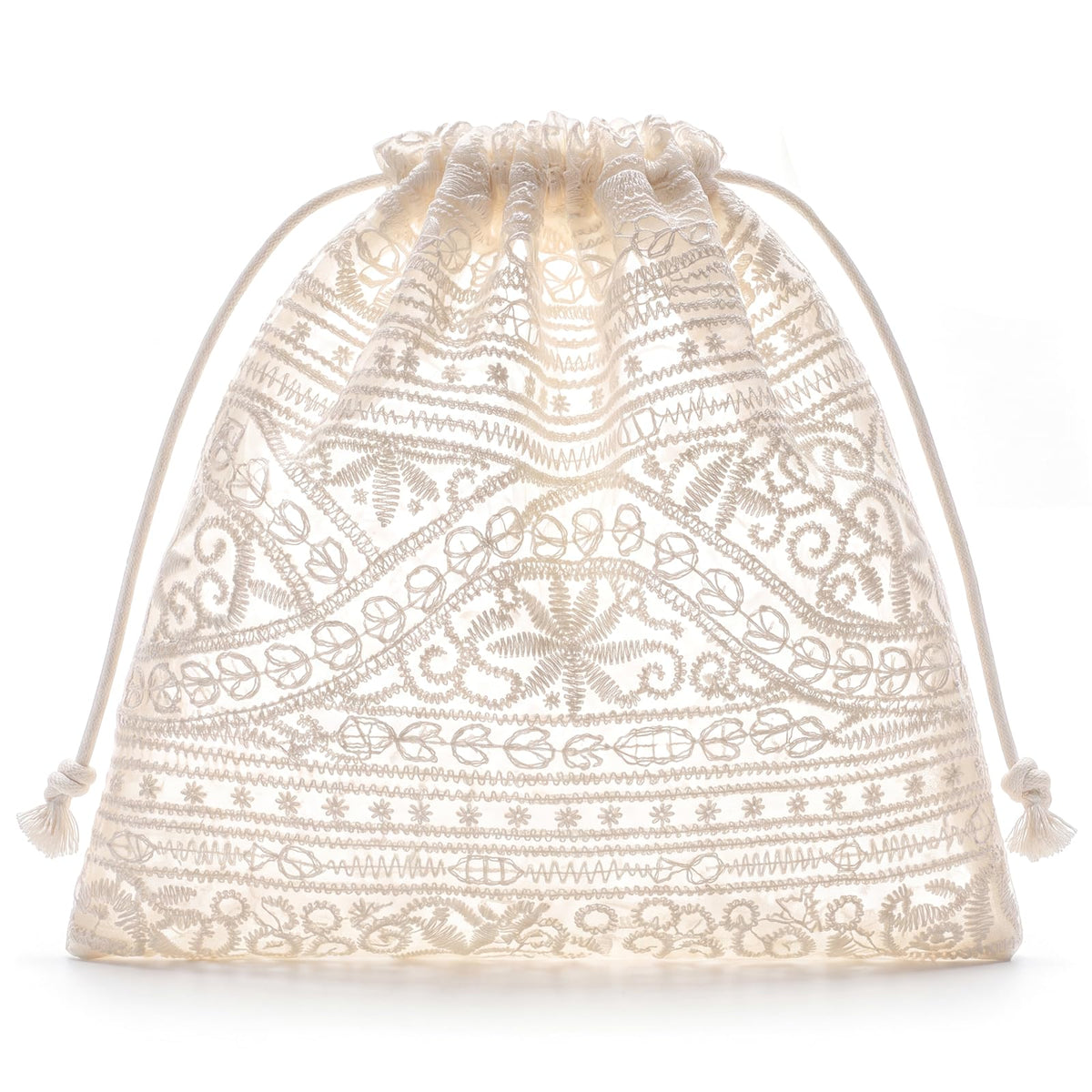 Sminra Mesh Drawstring Makeup Bag for Women, Lace Cosmetic Pouch