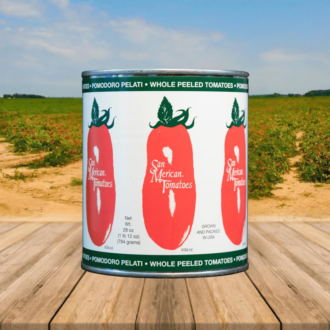 SMT San Merican Tomato Whole Peeled Tomatoes – 28oz Pack of 6, USA Grown