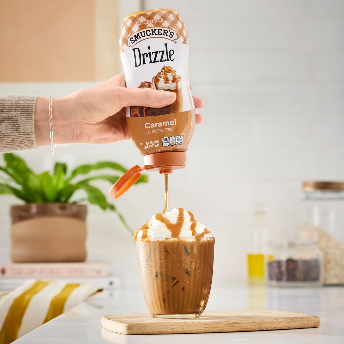 Smucker’s Drizzle Caramel Flavored Syrup – 12 Pack, 20 oz Squeeze Bottles