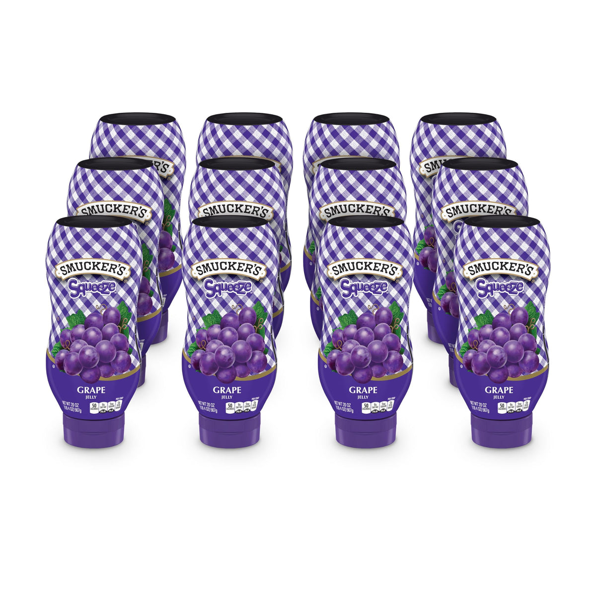 Smucker's Grape Squeezable Jelly, 20 oz — Pack of 12 | Easy-To-Squeeze Bottle, Kosher