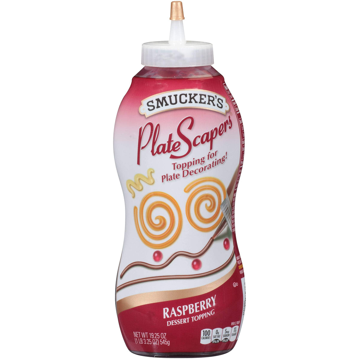 Smucker's PlateScapers Dessert Topping – Raspberry, 19.5 oz (Pack of 12)