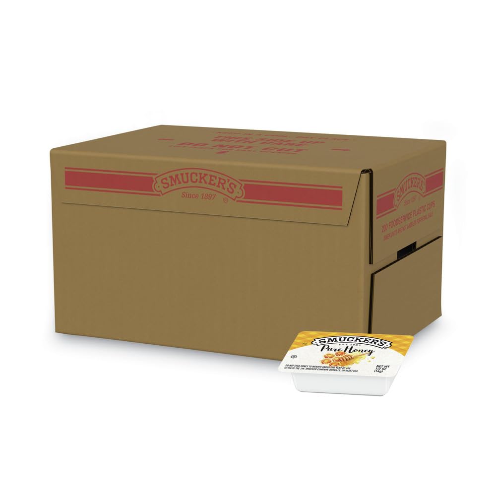 Smucker's Pure Honey Half-Ounce Cups – 200 Count Case | Portion Control, True Source Certified