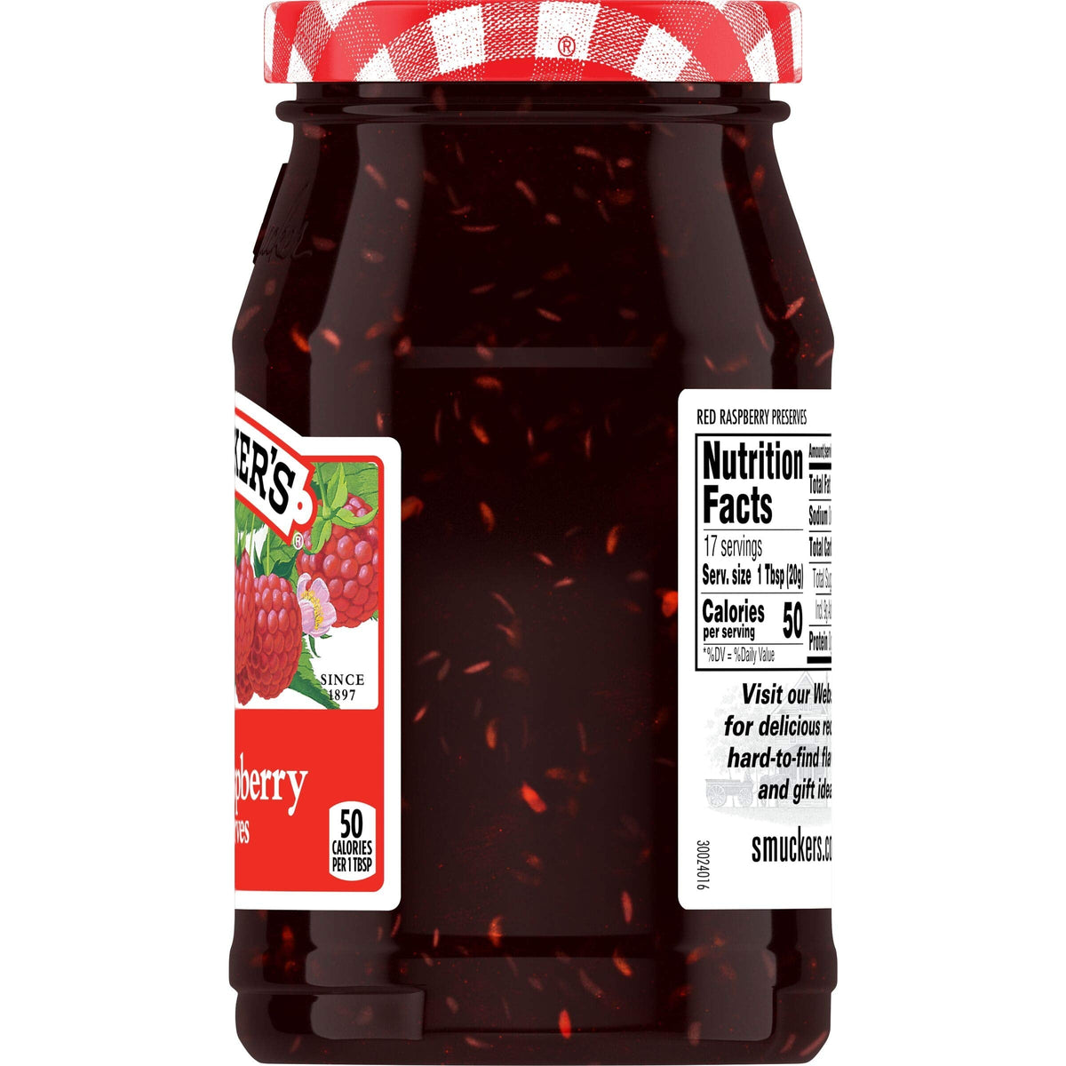 Smucker's Red Raspberry Preserves – 6 Pack, 12 oz Jars | Rich Berry Spread