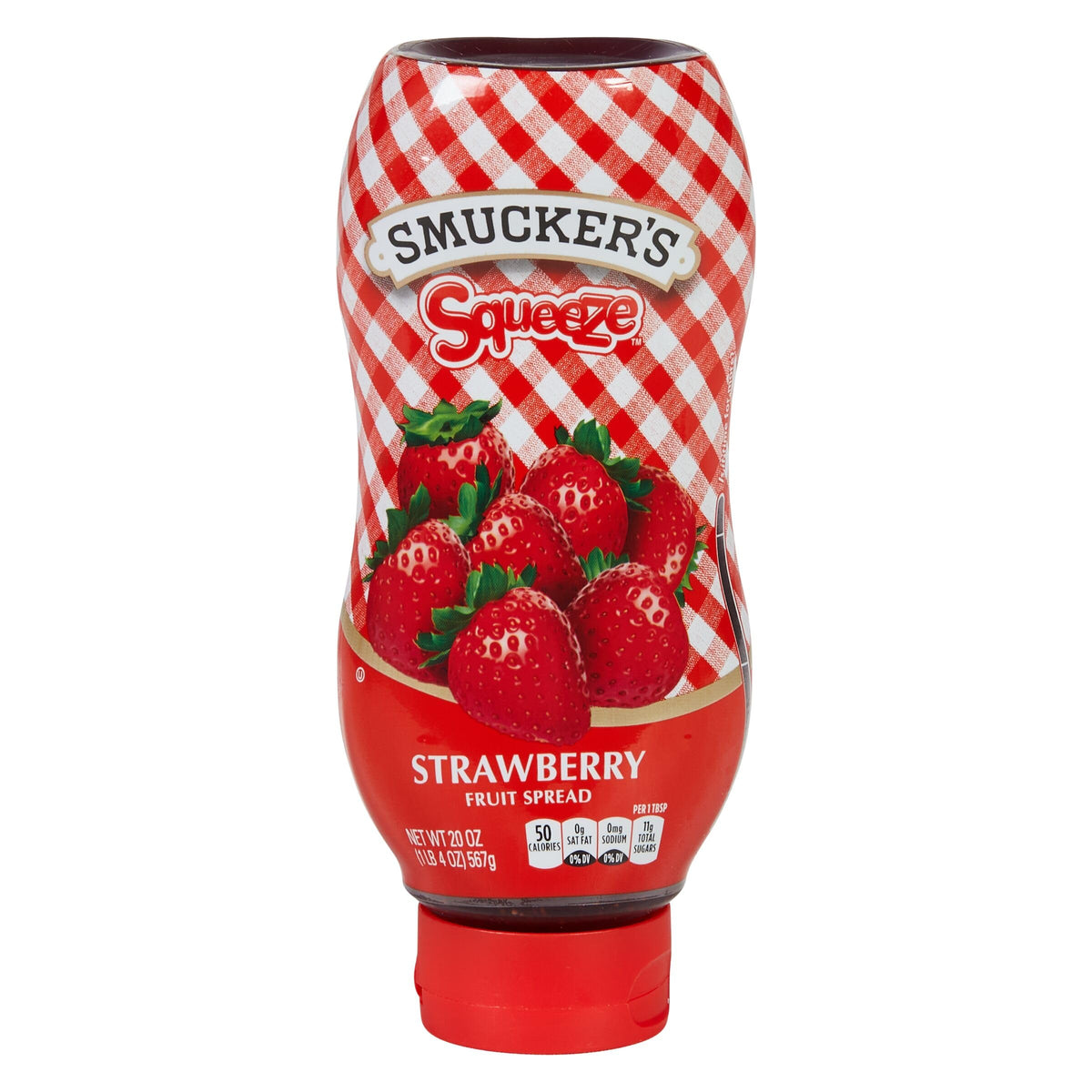 Smucker's Squeeze Strawberry Fruit Spread, 20 oz — Pack of 12 | Easy-To-Squeeze Bottle