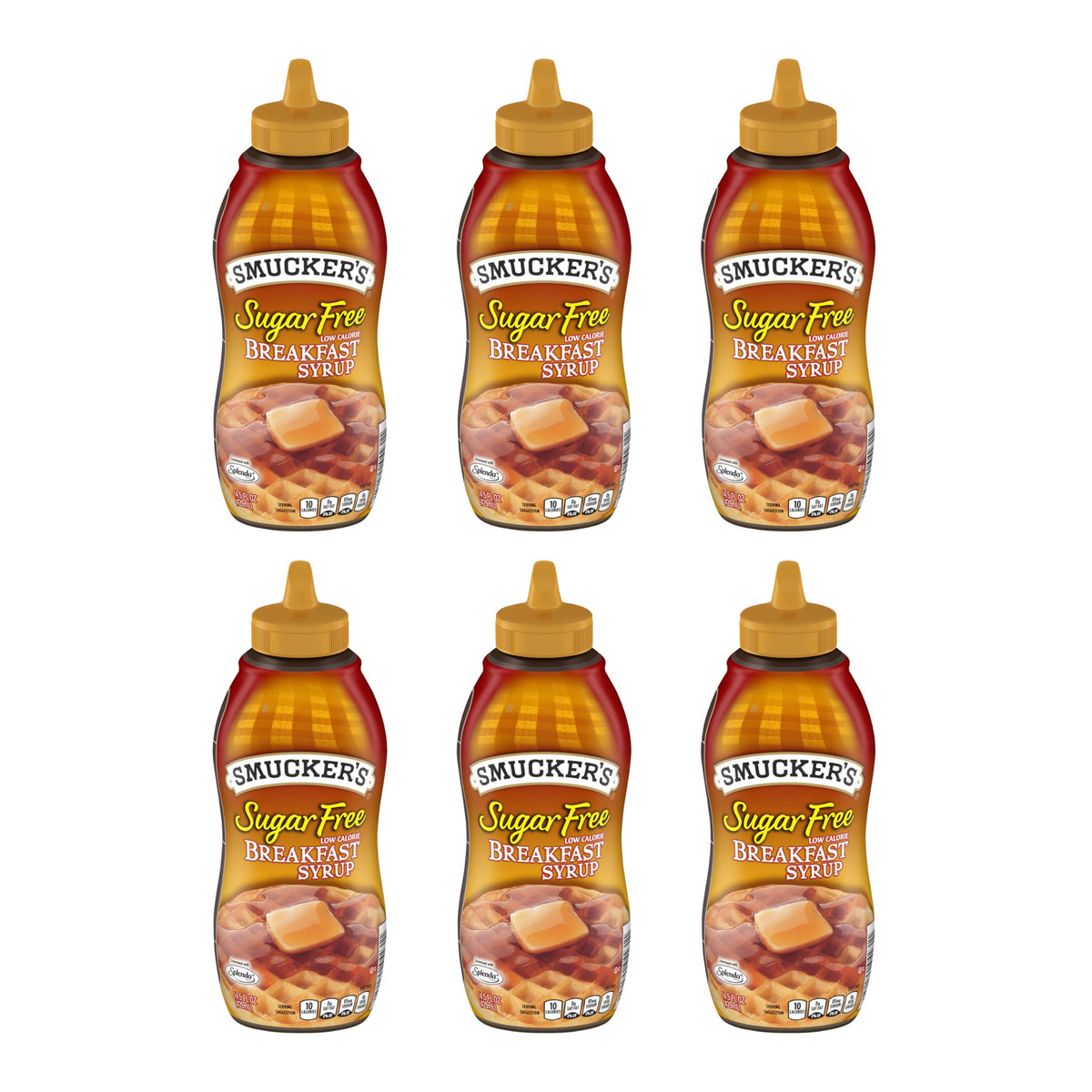 Smucker's Sugar Free Breakfast Syrup – Low Calorie 6-Pack, 14.5 oz Bottles