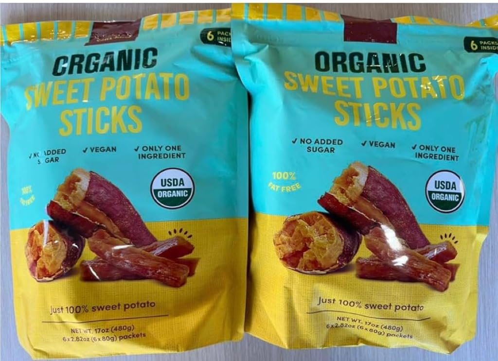 The Snak Yard Sweet Potato Sticks – Twin Pack, 2 x 2.8oz | Organic, No Added Sugar, Vegan