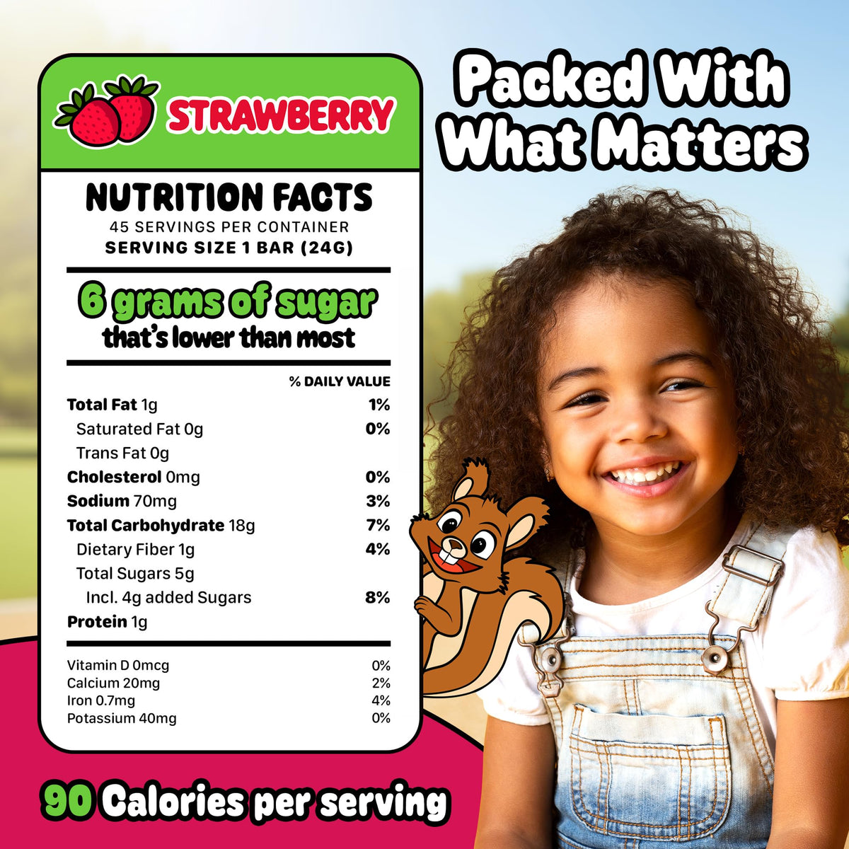 Snakkidz Organic Chewy Granola Bars for Kids – Allergen-Free, Nut-Free, Gluten-Free, Strawberry