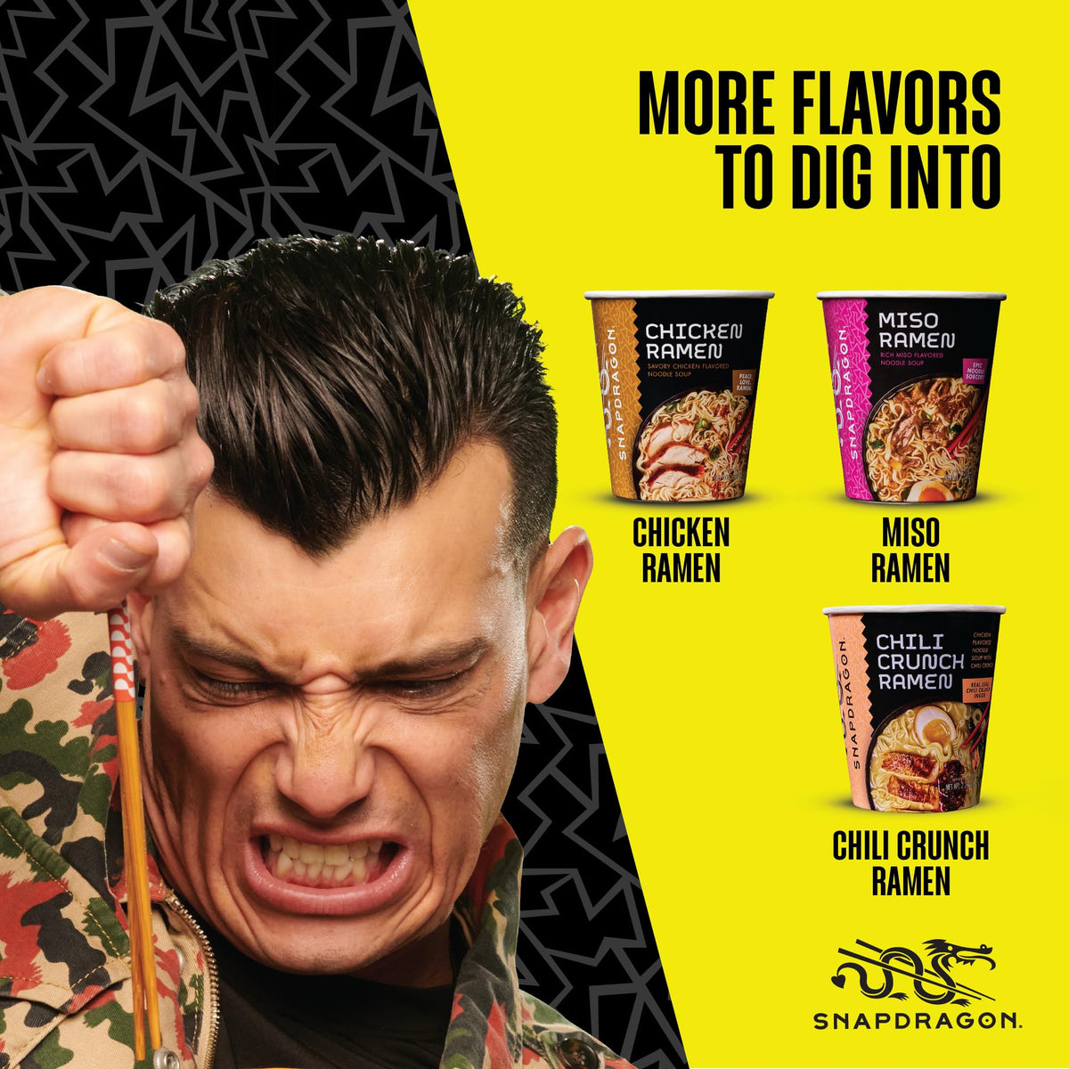 Snapdragon Chili Crunch Ramen Cup Noodles – 6 Pack Instant Noodles with Chili Crunch Oil