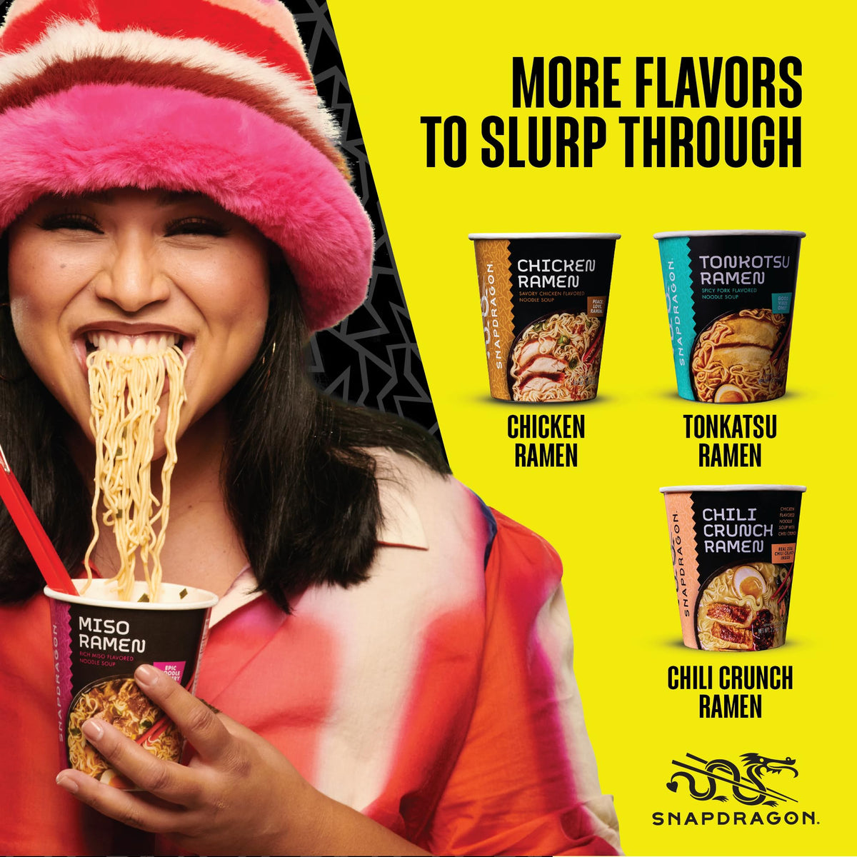 Snapdragon Chili Crunch Ramen Cup Noodles – 6 Pack Instant Noodles with Chili Crunch Oil