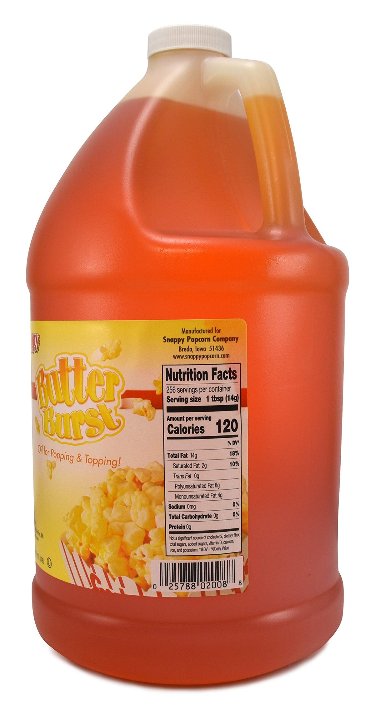 Snappy Butter Burst Popcorn Oil – Movie Theater Butter Flavor, 1 Gallon
