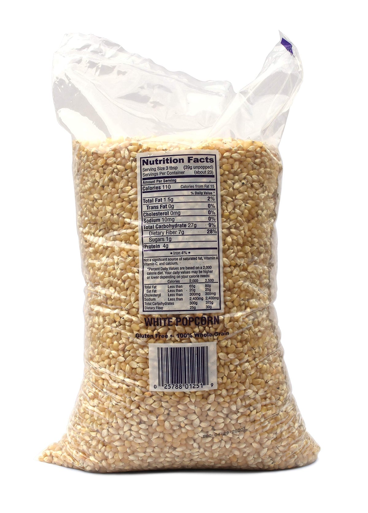 SNAPPY White Popcorn Kernels – Non-GMO, Gluten Free, 12.5 lb Bulk Bag for Popping