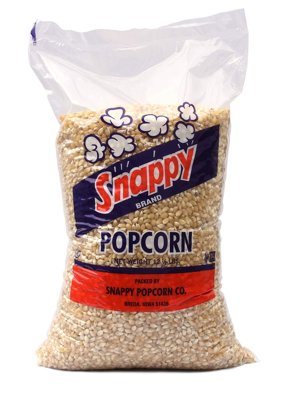 SNAPPY White Popcorn Kernels – Non-GMO, Gluten Free, 12.5 lb Bulk Bag for Popping