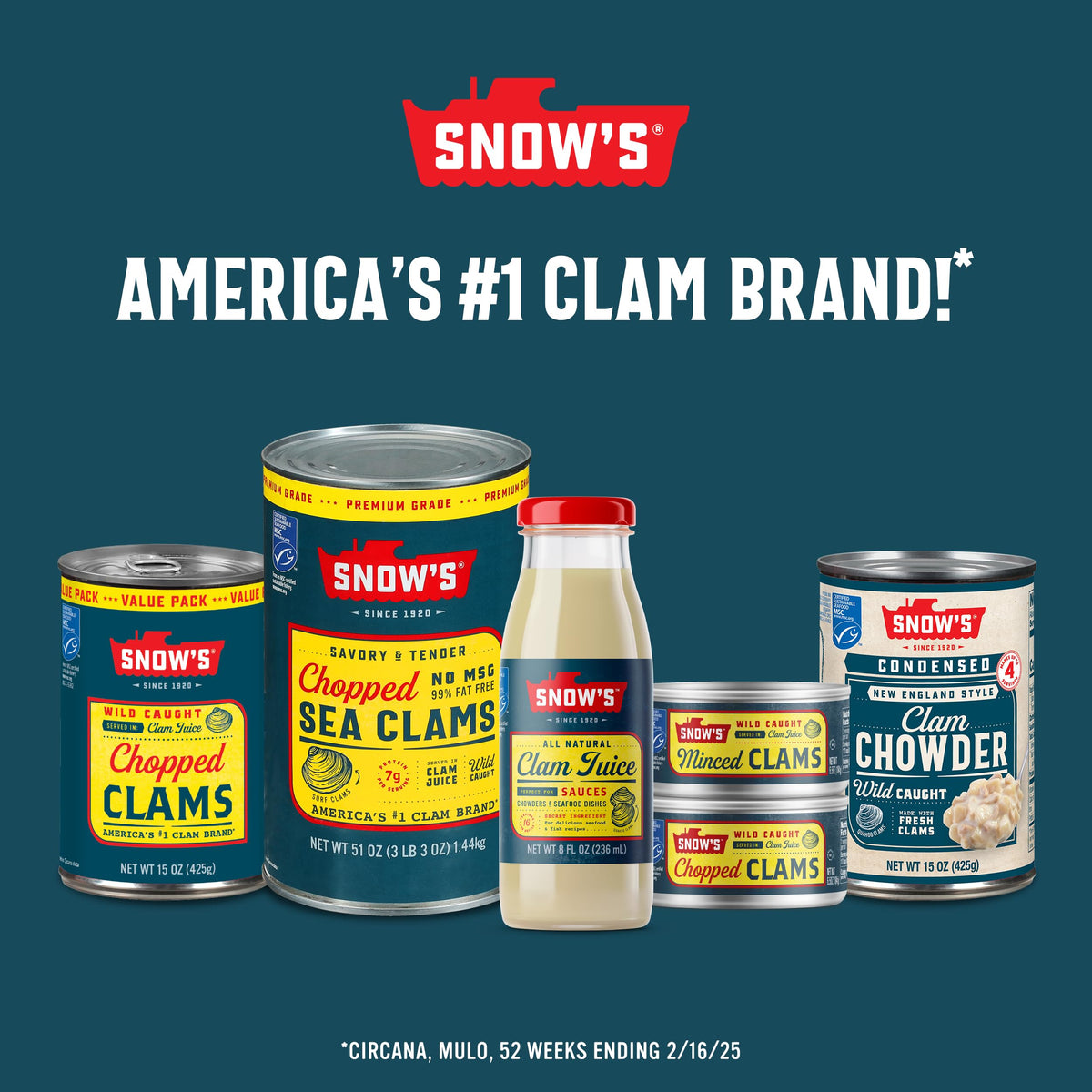 Snow's Tuscan Style Red Clam Sauce – 15 oz Cans (Case of 12) | Fresh Clams, Garlic & Spices