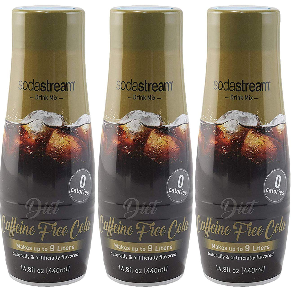 SodaStream Diet Caffeine Free Cola – 3 Pack, 440ml Drink Mixes | Zero Calorie Sparkling Flavor