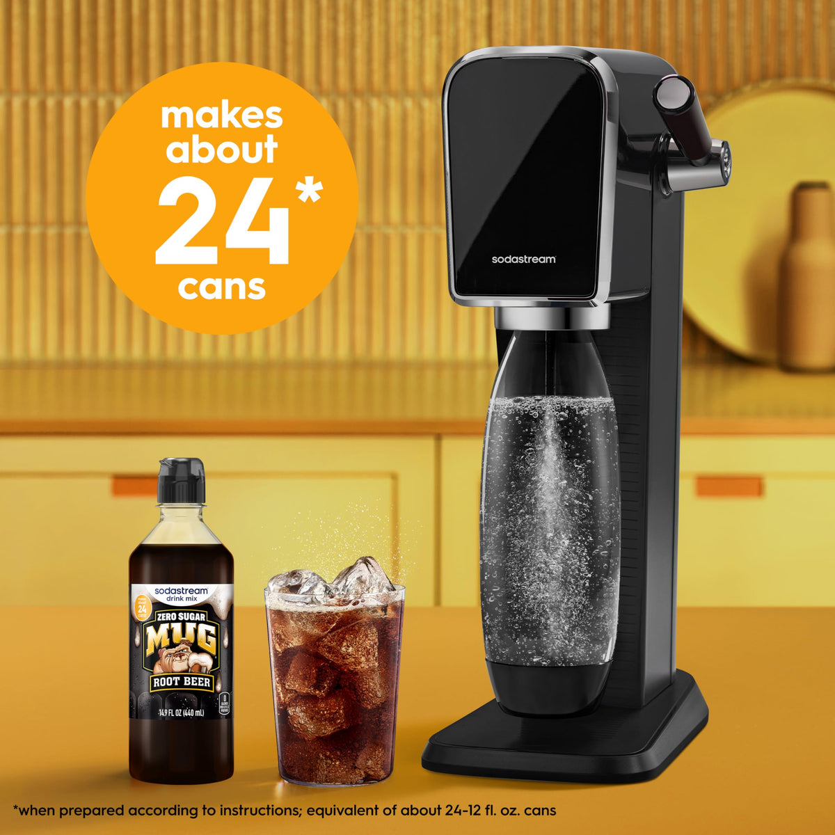 Sodastream Mug Root Beer Zero Drink Mix (4x440ml) – Zero Calorie, Sugar-Free Home Soda