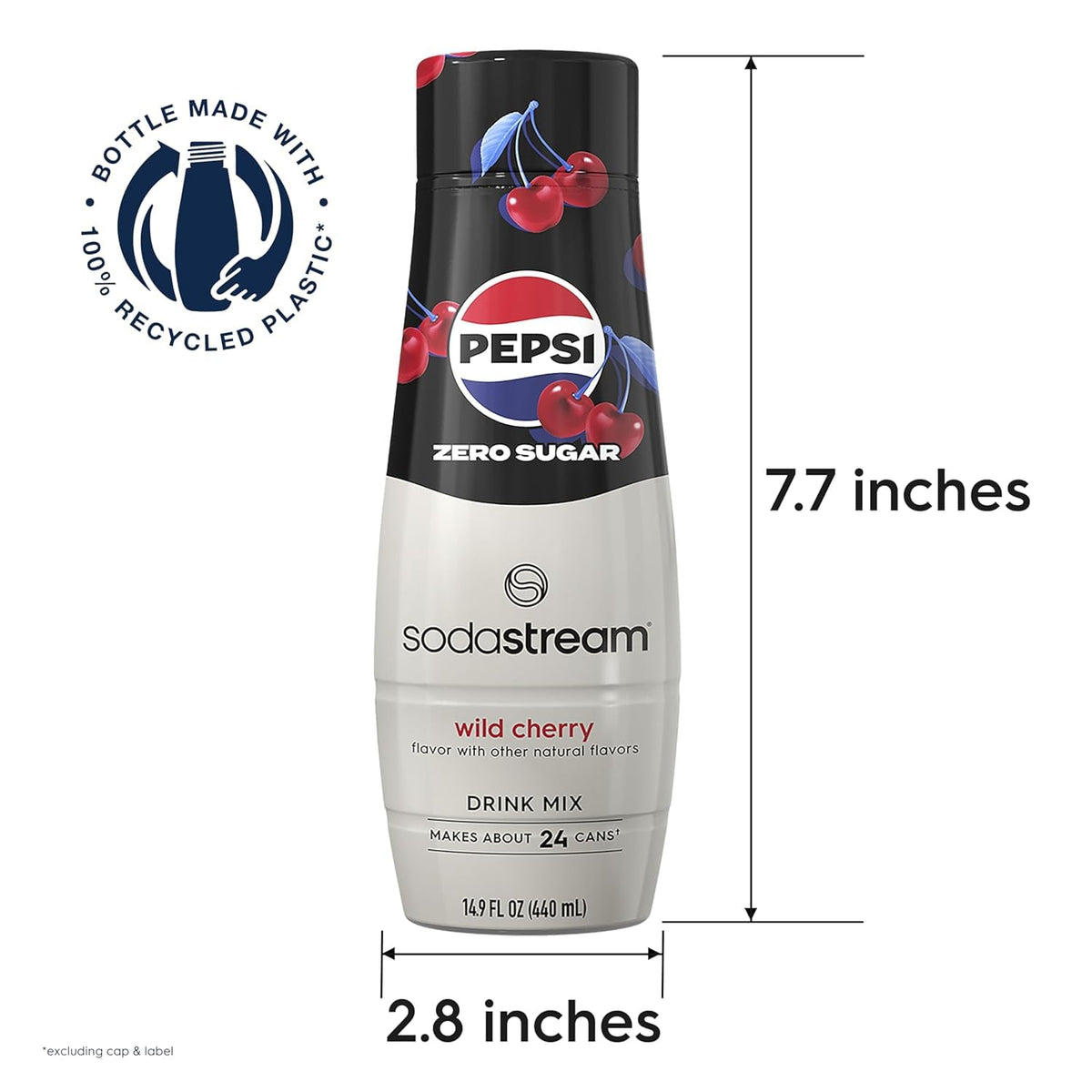 SodaStream Pepsi Wild Cherry Zero Sugar Drink Mix (440ml, Pack of 4)