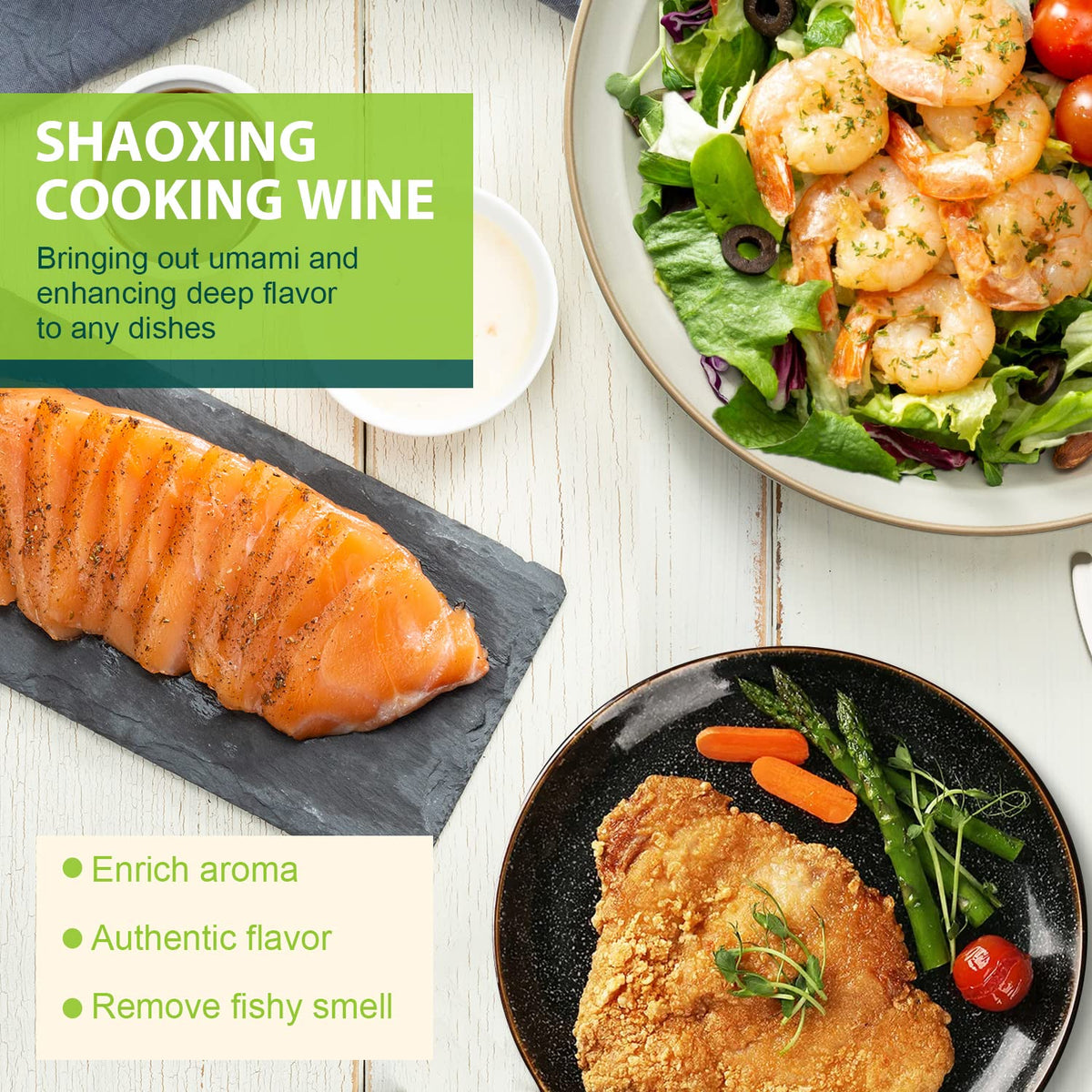 Soeos Shaoxing Cooking Wine - Shaoxing Rice Wine, 2 Pack (640 ml each)