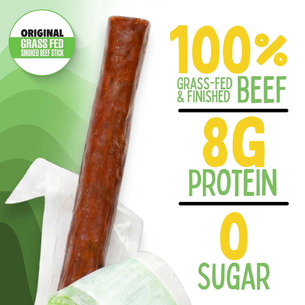 Original Beef Sticks by Sogo Snacks — No Sugar, 100% Grass-Fed, Non-GMO, Keto & Paleo (1oz, 12 Count)
