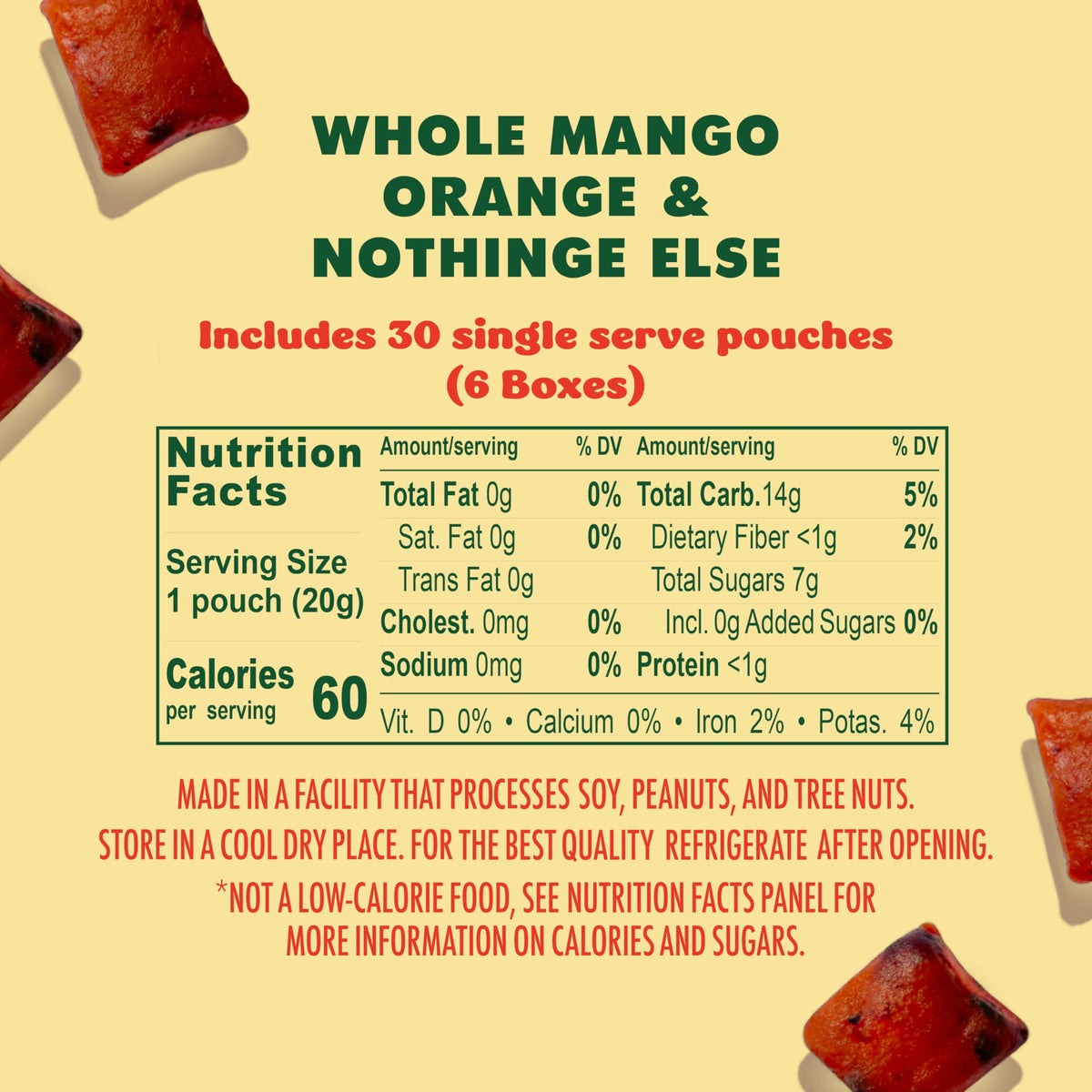 SOLELY Organic Mango & Orange Whole Fruit Gummies – 30 Bags (3.5 oz), Non-GMO, Vegan