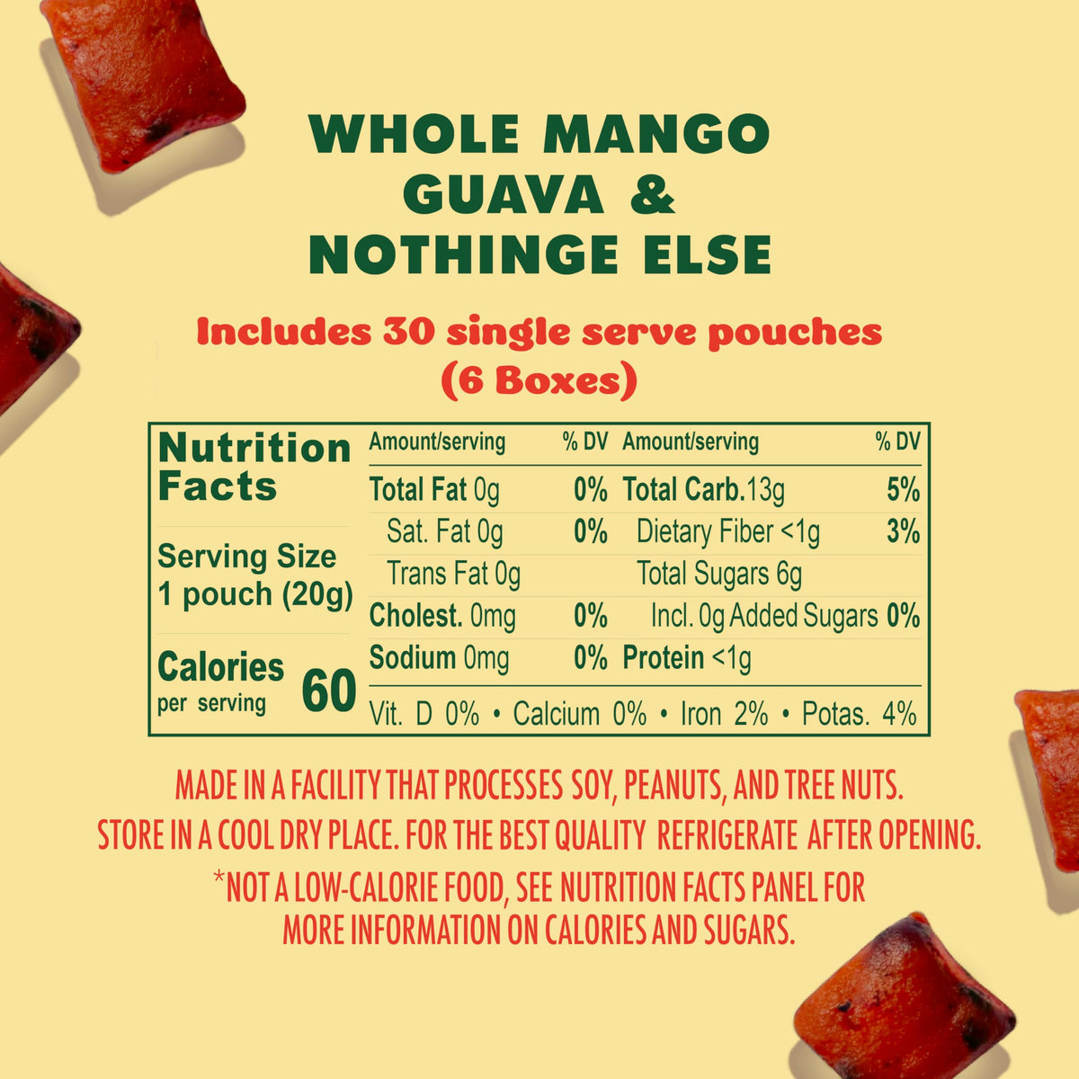SOLELY Organic Mango & Guava Whole Fruit Gummies — 6 Boxes (5 Bags Each) | Real Fruit, Vegan, Non-GMO, Shelf-Stable