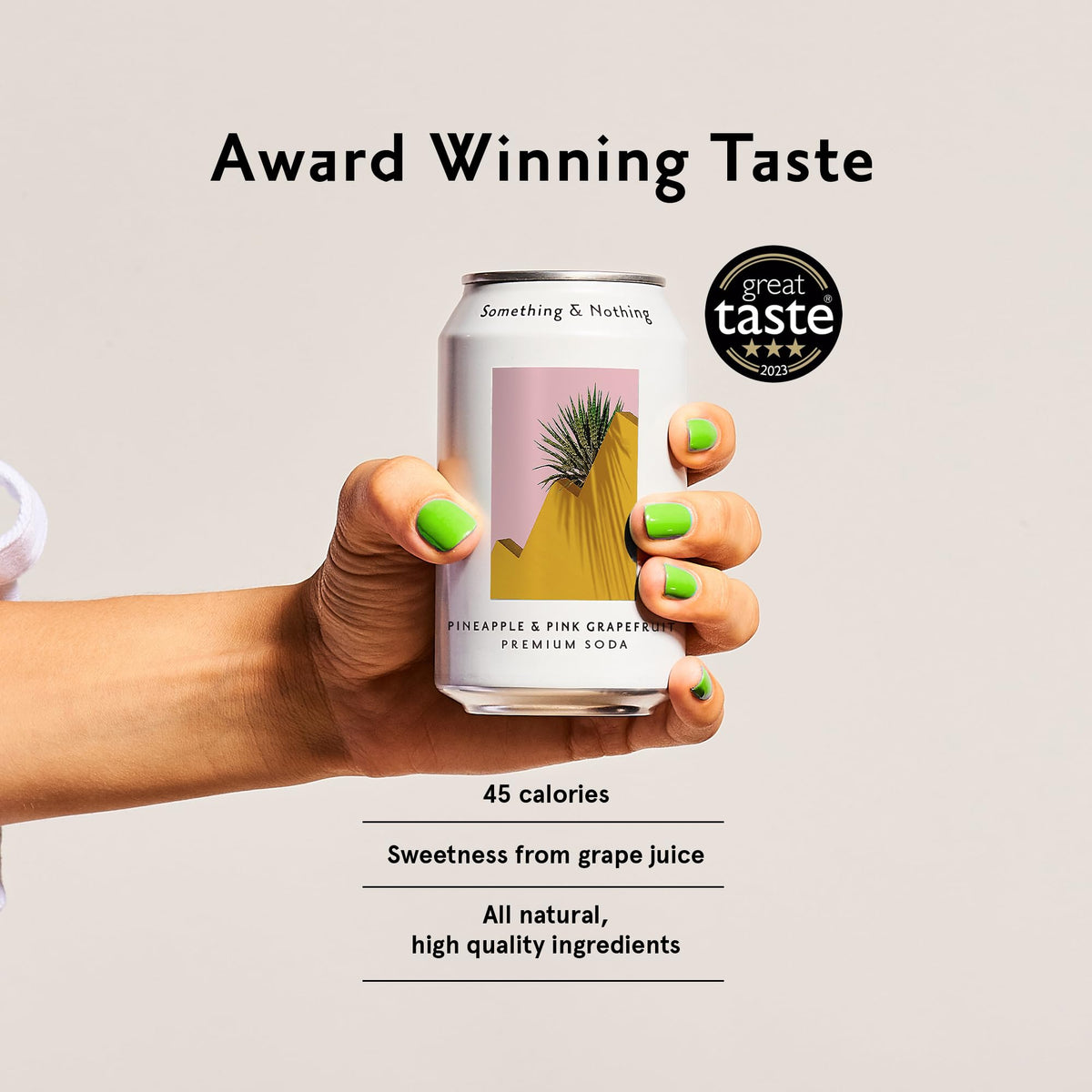 Something & Nothing Pineapple & Pink Grapefruit Sparkling Water – Lightly Carbonated, Full Flavor with Grape & Lemon Juice | Vegan, Low-Calorie Soda | 12 × 12oz Cans
