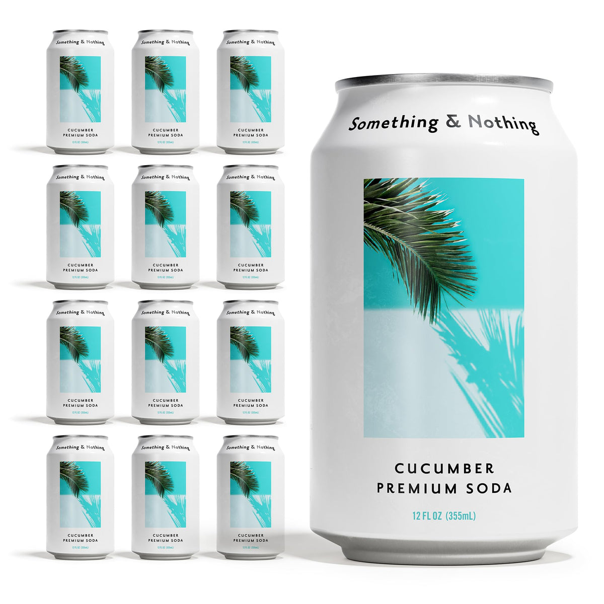 Something & Nothing Flavoured Sparkling Water – Cucumber, Lightly Carbonated with Added Grape & Lemon Juice | Vegan & Low Calorie 355ml Cans (Pack of 12)
