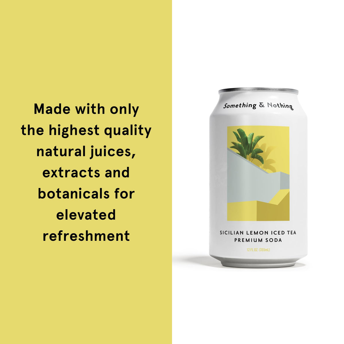 Something & Nothing Flavoured Sparkling Water – Sicilian Lemon Iced Tea, Lightly Carbonated, 355ml Cans (12-Pack) | Vegan & Low Calorie