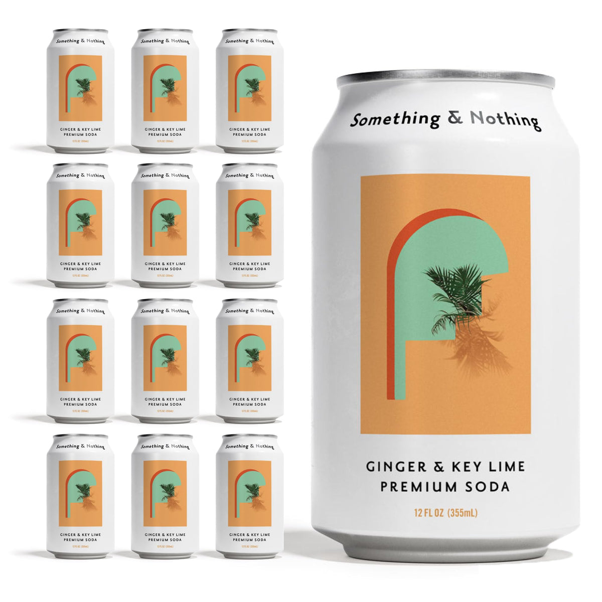 Something & Nothing Ginger & Lime Flavoured Sparkling Water – Lightly Carbonated, Full-Flavoured with Grape & Lemon Juice | Vegan & Low Calorie Soda | 12 Can Pack