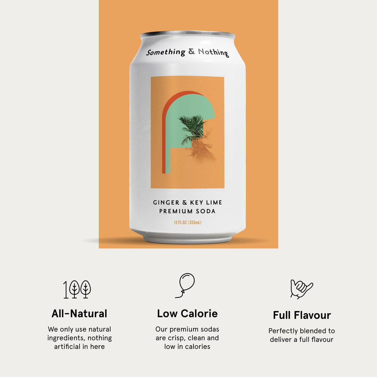 Something & Nothing Ginger & Lime Flavoured Sparkling Water – Lightly Carbonated, Full-Flavoured with Grape & Lemon Juice | Vegan & Low Calorie Soda | 12 Can Pack