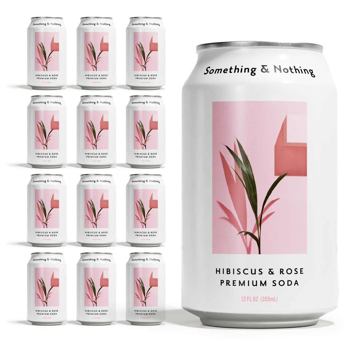 Something & Nothing Hibiscus & Rose Sparkling Water — Lightly Carbonated, Full Flavor with Grape & Lemon Juice | Vegan & Low Calorie | 12 x 12oz Cans