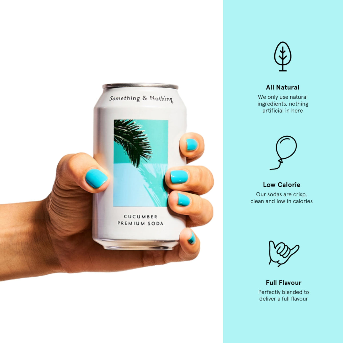 Something & Nothing Flavoured Sparkling Water – Cucumber, Lightly Carbonated with Added Grape & Lemon Juice | Vegan & Low Calorie 355ml Cans (Pack of 12)