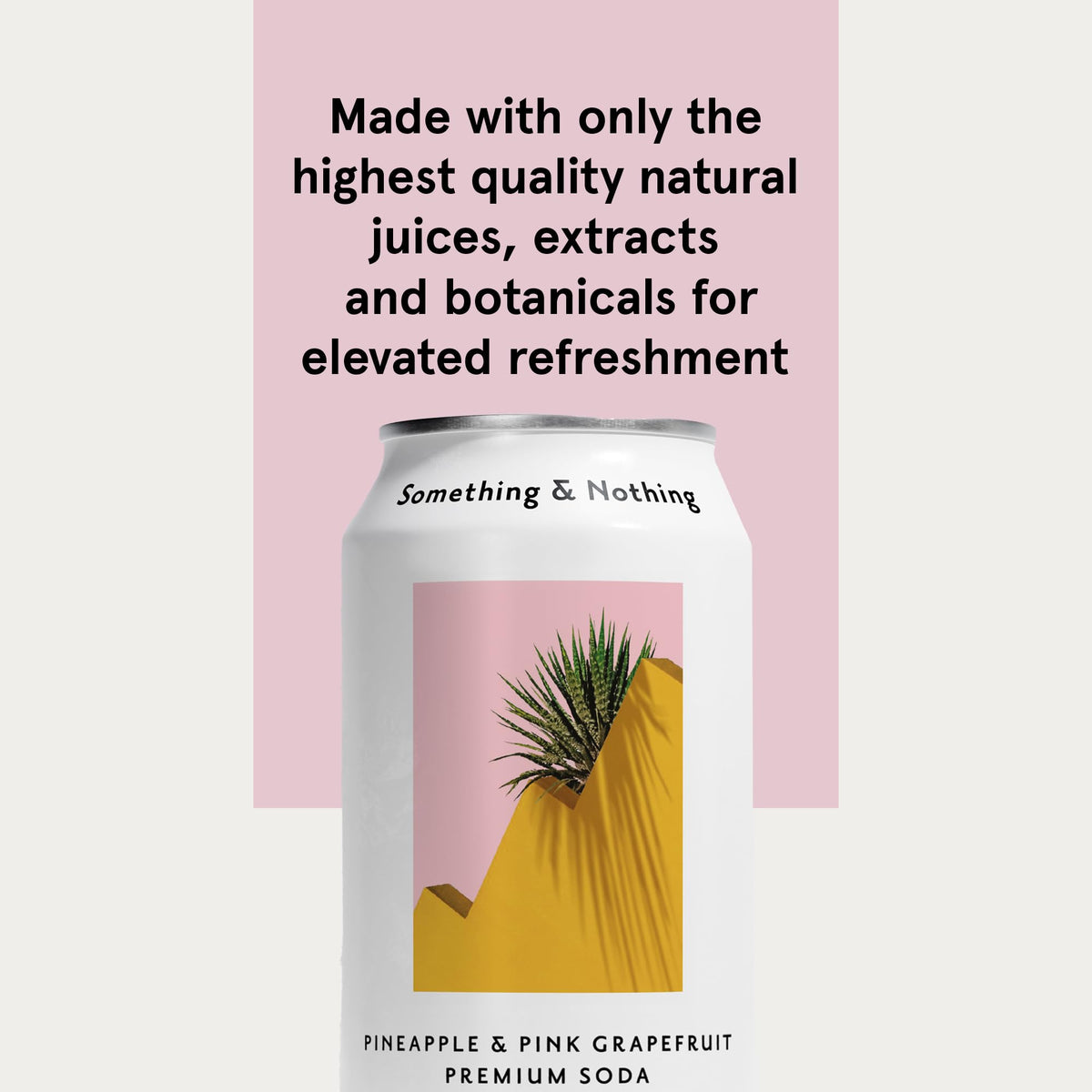 Something & Nothing Pineapple & Pink Grapefruit Sparkling Water – Lightly Carbonated, Full Flavor with Grape & Lemon Juice | Vegan, Low-Calorie Soda | 12 × 12oz Cans