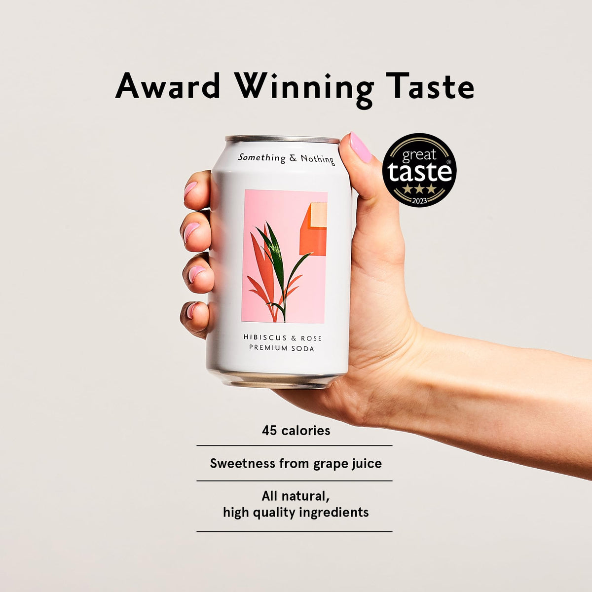 Something & Nothing Hibiscus & Rose Sparkling Water — Lightly Carbonated, Full Flavor with Grape & Lemon Juice | Vegan & Low Calorie | 12 x 12oz Cans