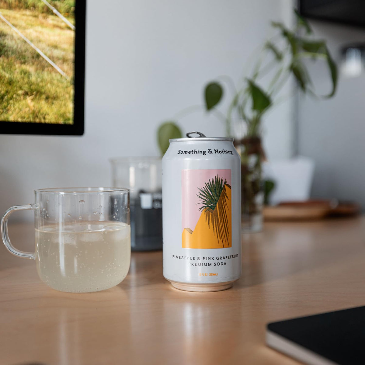 Something & Nothing Pineapple & Pink Grapefruit Sparkling Water – Lightly Carbonated, Full Flavor with Grape & Lemon Juice | Vegan, Low-Calorie Soda | 12 × 12oz Cans