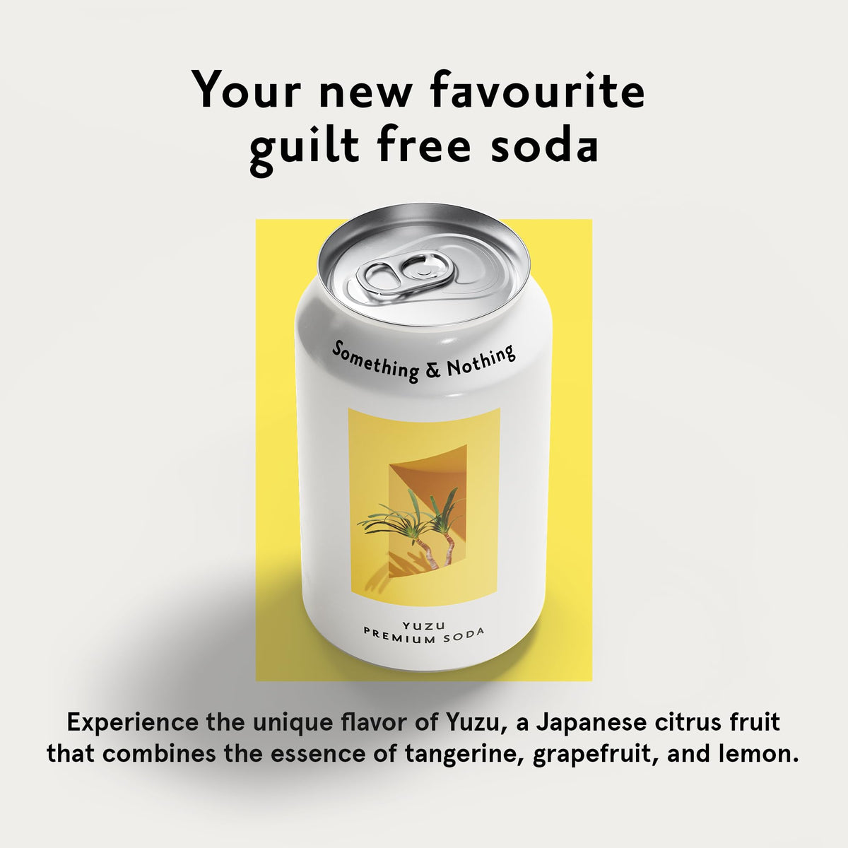 Something & Nothing Yuzu Sparkling Water – Lightly Carbonated, Full Flavor with Grape & Lemon Juices | Vegan & Low Calorie Soda | 12 x 12oz Cans