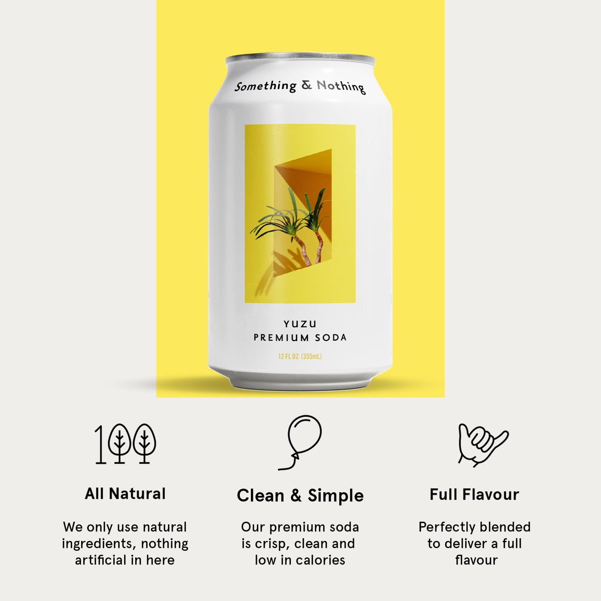 Something & Nothing Yuzu Sparkling Water – Lightly Carbonated, Full Flavor with Grape & Lemon Juices | Vegan & Low Calorie Soda | 12 x 12oz Cans