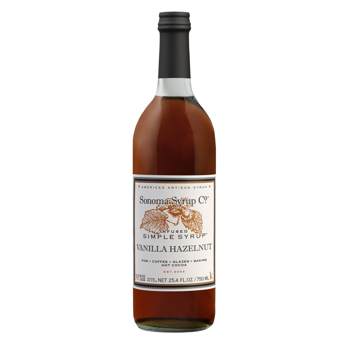 Sonoma Syrup Co Vanilla Hazelnut Syrup – 25.4 fl oz for Coffee, Cocktails & Cooking
