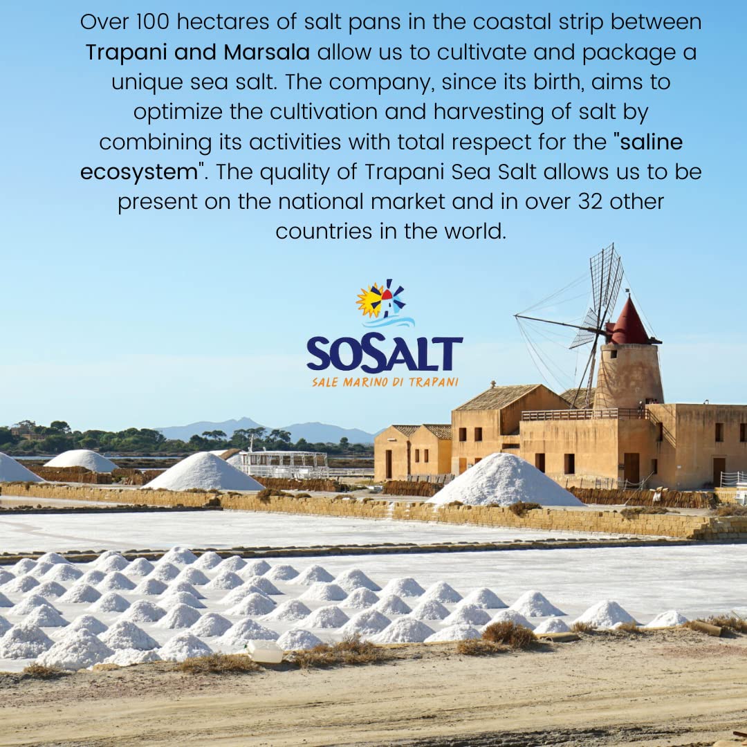 SOSALT DAL MARE DI TRAPANI Fine Sea Salt – 10kg Bulk, Kosher, Sicily Mediterranean Sea Salt