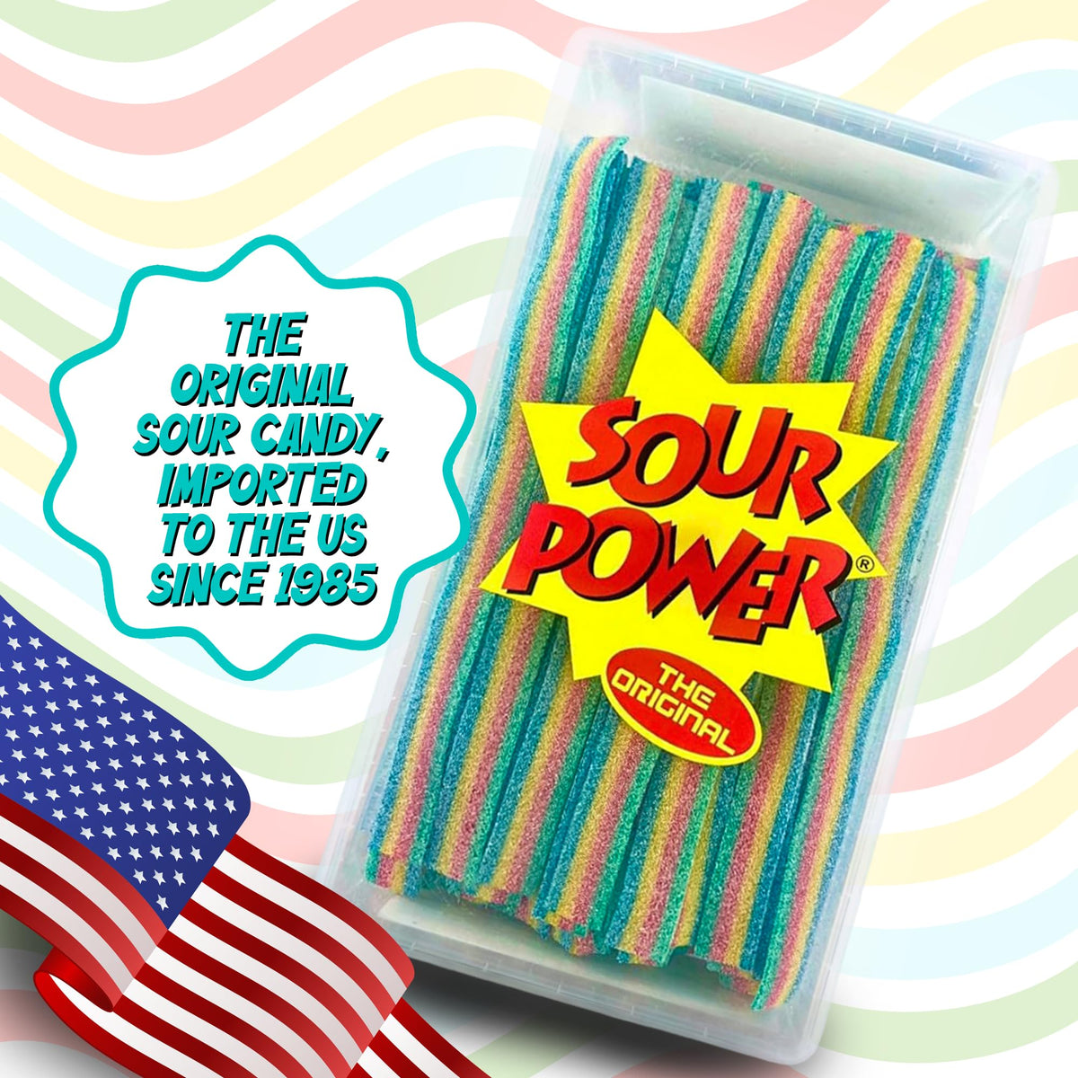 Sour Power Quattro Rainbow Candy Belts — 2.5 lb Bulk Tub (Since 1985) | Vegan, Non-GMO, Gelatin-Free