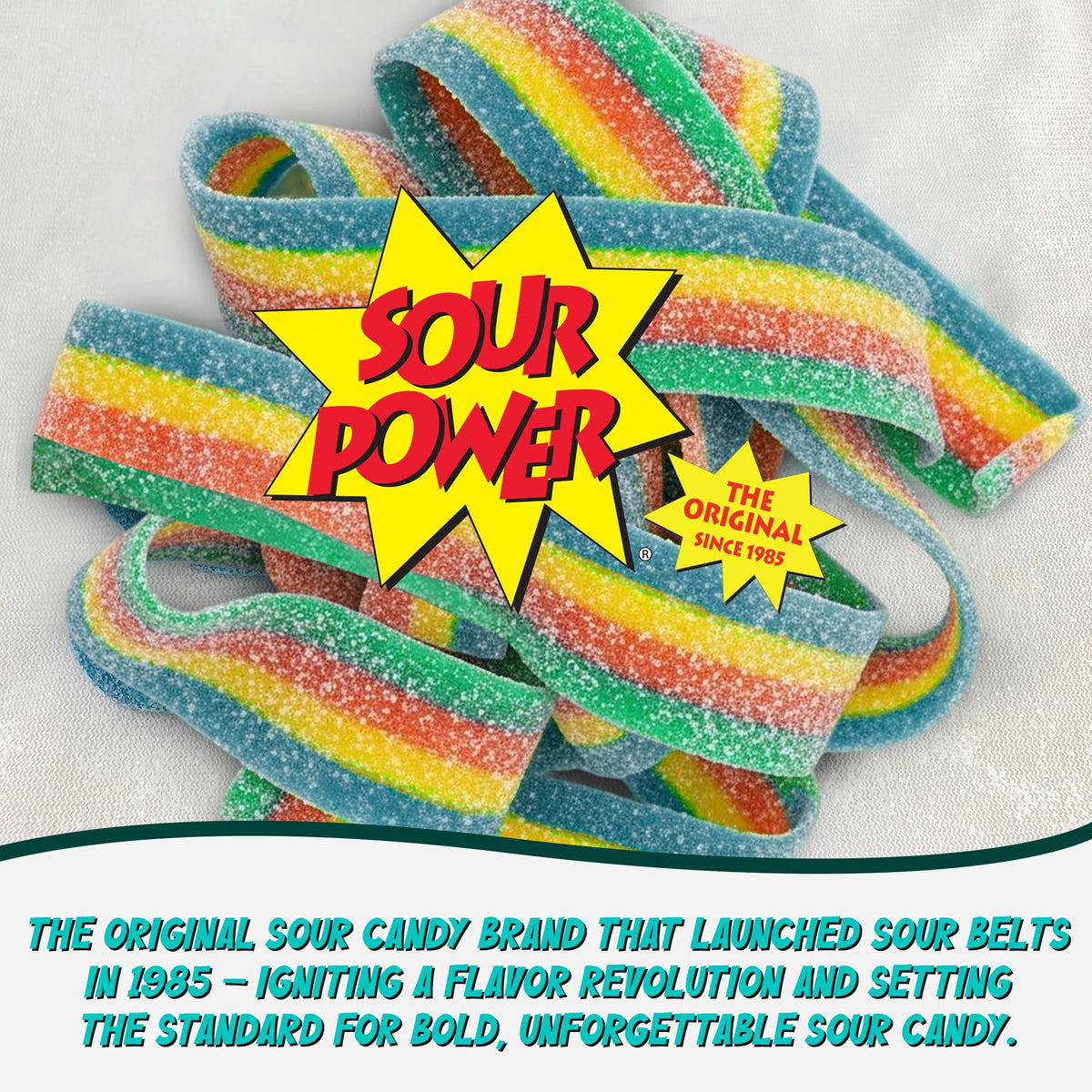 Sour Power Quattro Rainbow Candy Belts — 2.5 lb Bulk Tub (Since 1985) | Vegan, Non-GMO, Gelatin-Free
