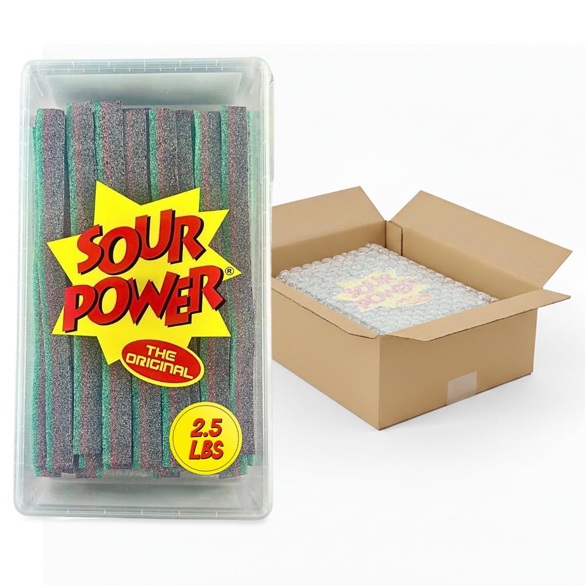 Sour Power Watermelon Candy Belts – 2.5 lb Bulk Tub, Vegan, Non-GMO, Gelatin-Free