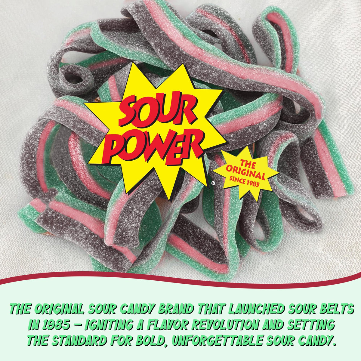Sour Power Watermelon Candy Belts – 2.5 lb Bulk Tub, Vegan, Non-GMO, Gelatin-Free
