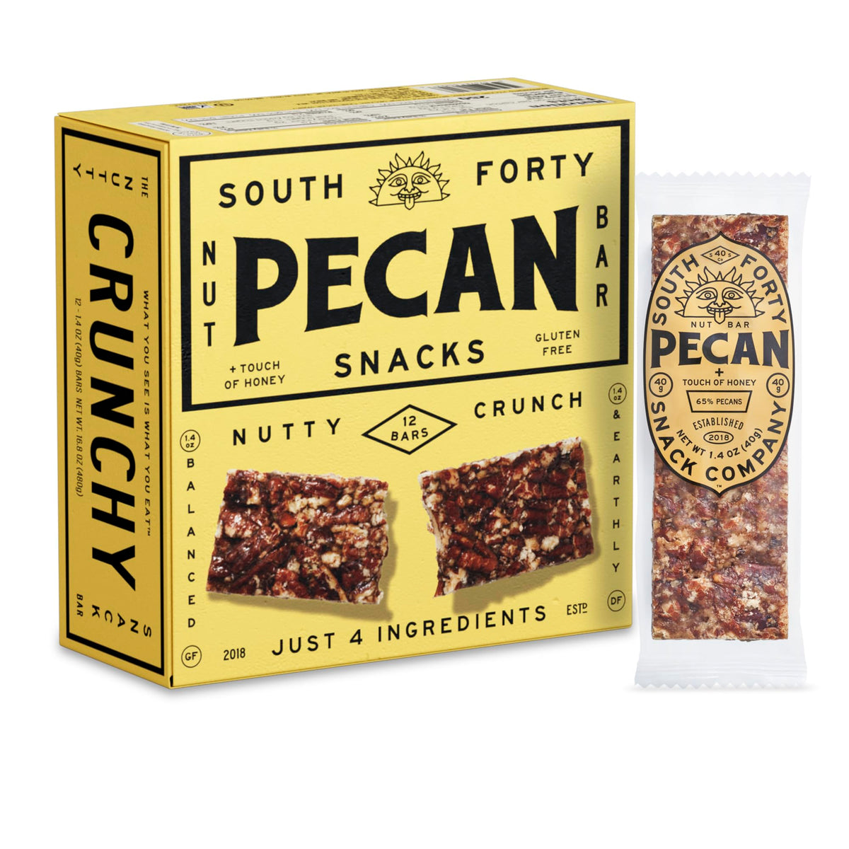 South Forty Snacks Pecan Nut Bar – 12 Count, 1.4 oz