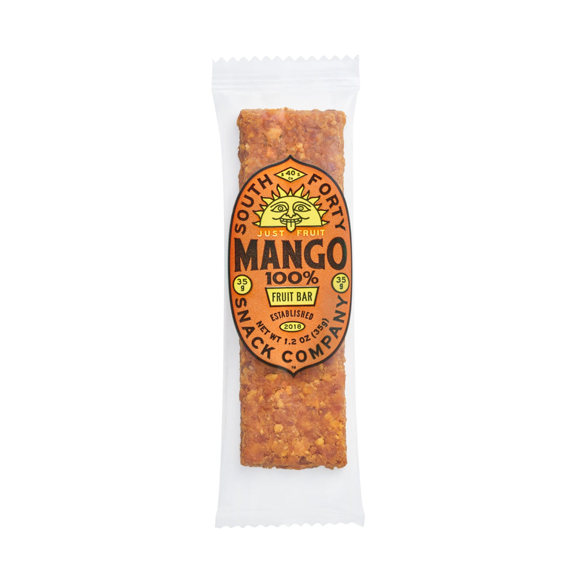 South Forty Snacks Tropical Mango Bar – 1 Ingredient, No Added Sugar, 35g (Pack of 18)