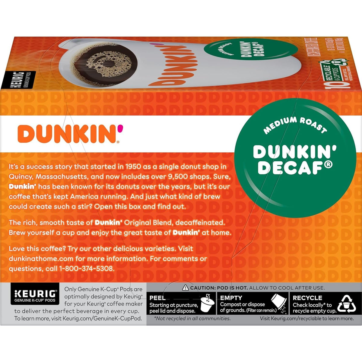 Southern Basics Dunkin Donuts Decaf Original Coffee K-Cups for Keurig – 48 Count (Packaging May Vary)